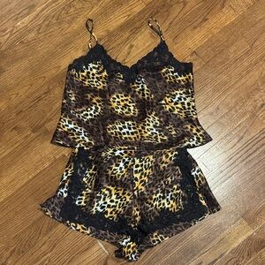 Victoria's Secret Leopard Print Chemise with Black Lace